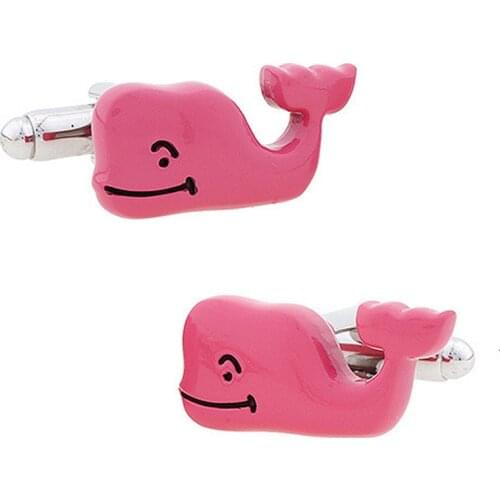 Personality Animal Cufflinks Pink Whale Shape for Fashion Romantic Mens Womens Jewelry Gifts French Cuff Links