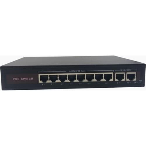 48V Ethernet POE switch with 8 10/100Mbps Port IEEE 802.3 af/at Suitable for IP camera/Wireless AP/CCTV camera system