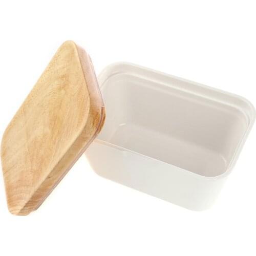 250/400g Nordic Butter Box Holder Airtight Butter Dish Kitchen Keeper Storage Container Cheese Food Tool with Wood Sealing Lid