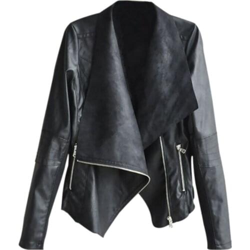 Pu Leather Jacket Women Fashion Bright Colors Black Motorcycle Coat Short Faux Leather Biker Jacket Soft Jacket Female