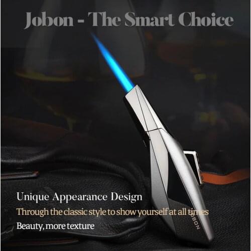 Jobon jet blue flame gas butane small torch lighter for cigarette cigar without gift box