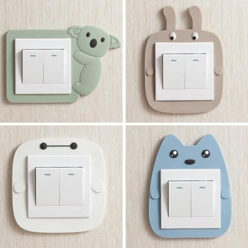 Cute Cartoon Switch Sticker Fashion Creative Luminous Switch Socket Silicone Protect Cover Waterproof Wall Stickers Decoration