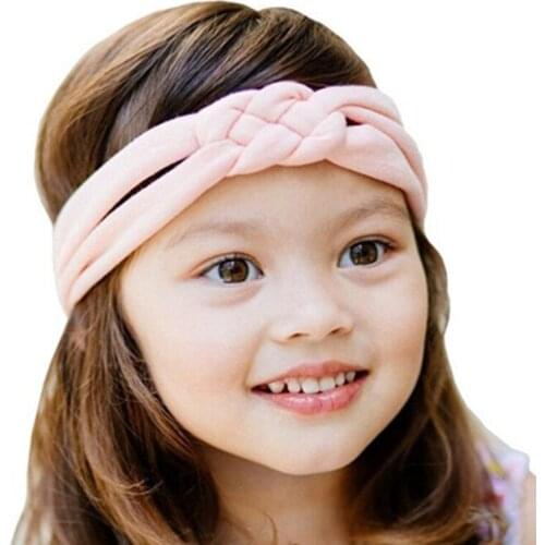 Fashion Kids Girls Headband Solid Color Twist Knot Headband Kids Headwrap Elastic Cotton Headband Soft Hair Accessories