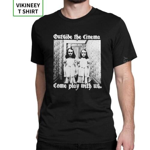 OTC Shinning Horror T Shirt Men Cotton Vintage T-Shirt Redrum Movie Grady Twins Scary Creepy Halloween Tee Short Sleeve Clothes