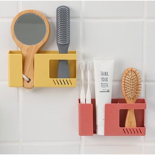 Wall Mounted Organizer Storage Box Remote Control Mounted Mobile Phone Plug Wall Holder Charging Stand Bathroom Accessories New