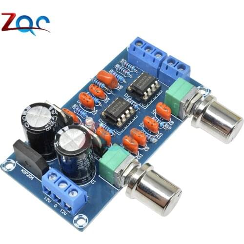 Low-pass Preamplifier Filter NE5532 Subwoofer Volume Process Circuit Amplifer Board AC 9V-15V Stereo Tone Board