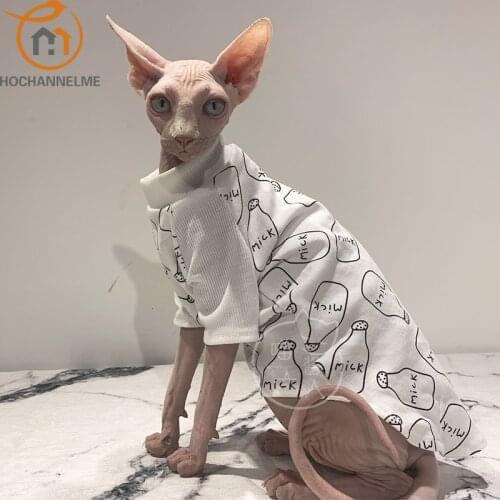 100% Cotton Cat Clothes Pets Cat Devin Dog T Shirt Sphinx Cotton Clothes