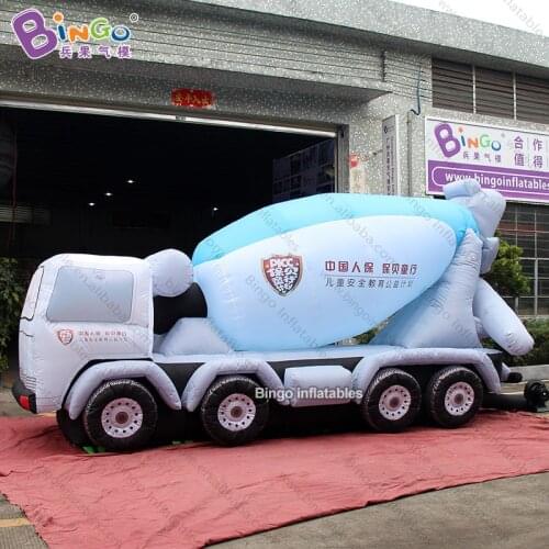 Personalized 5.3X2X2.8 meters inflatable truck with cement / big inflatable cargo truck for decoration toys