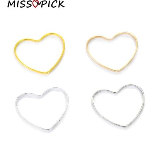 20pcs/lot 20mm Gold Sliver Color Heart Bezel Frame Charms Pendants For DIY Jewelry Making Handmade Earring Accessories Supplies