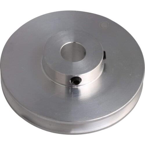 58x16MM Silver Aluminum Alloy Single Groove Fixed Bore Pulley for Motor Shaft 3-5MM PU Round Belts