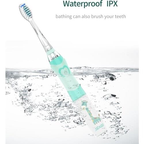 Seago Electric Toothbrush for Kids Sonic Battery Teeth Brush with Colorful LED Light