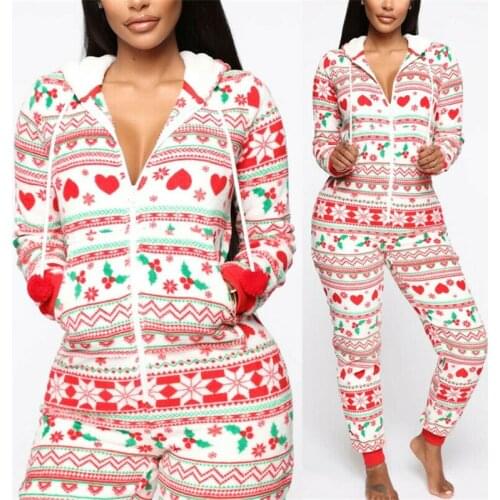 Family Women Holiday Romper Christmas Pyjamas Xmas Nightwear Pajamas PJs Set