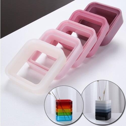 Silicone Multi-Layer Storage Box Mold Set Stackable Epoxy Resin Casting Mould Multi-Purpose Flower Pot Organizer Molds Craft