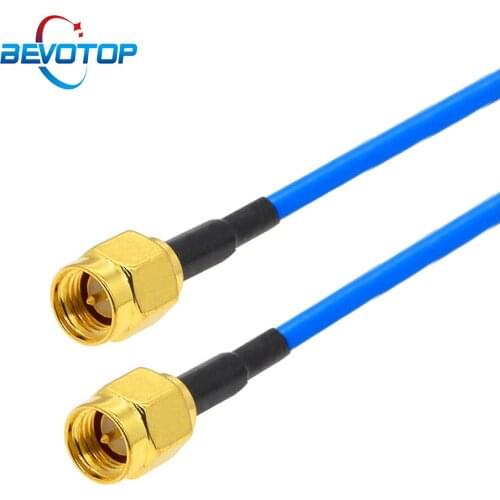 Blue RG405 Cable SMA Male to SMA Male / RP-SMA Male Coax Jumper Pigtail WIFI Router Antenna Extension Cable RF Coaxial Adapter
