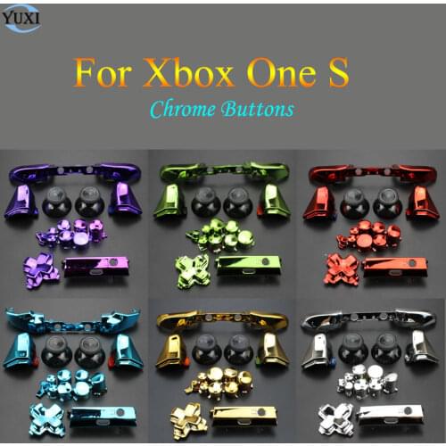 YuXi Replacement Part Repair Chrome ABXY Dpad Triggers Full Buttons Set Kits Controller Mod for Xbox One S XboxOne S