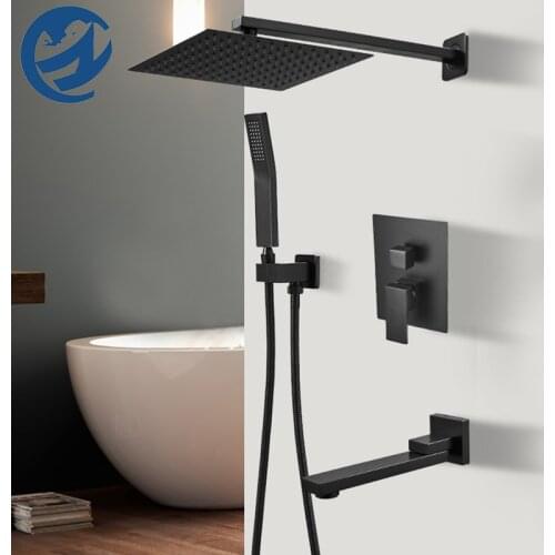 Black Conceal Rain Shower Faucet Bathroom Shower Faucet Taps Spout Faucet SUS 304 Material Rotatble Spout Faucet Taps