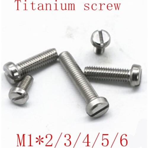 20pcs DIN84 titanium screw M1*2/3/4/5/6 titanium cheese head slotted screw
