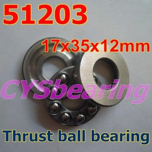 17X35X12 mm 17mm shaft 51203 plane axial thrust ball bearing 17*35*12mm