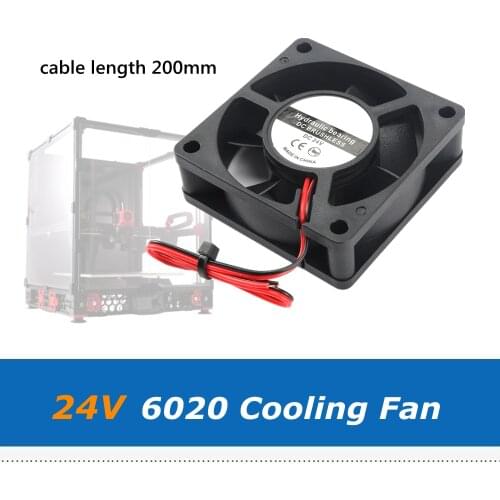 1pc DC 24V 6020 Cooling Fan 60x60x20mm With Line Length 200mm For DIY Voron 2.4 3D Printer Accessories
