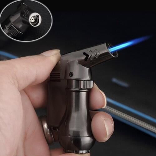 Windproof Small Spray Gun Lighter Welding Torch Lock Fire Metal Butane Gas Lighter Kitchen Barbecue Cigar Pipe Accessories Mens