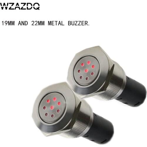 19/22mm metal stainless steel waterproof and oil-proof LED lamp flash buzzer with two screw pins 12V24V