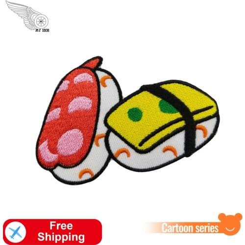 Sushi Japanese Food Embroidery Patch Iron on for Clothing DIY Kids Girls Cute Stickers Customized Design High Quality Wholesale