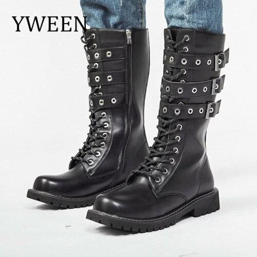 YWEEN Men's Motorcycle Boots