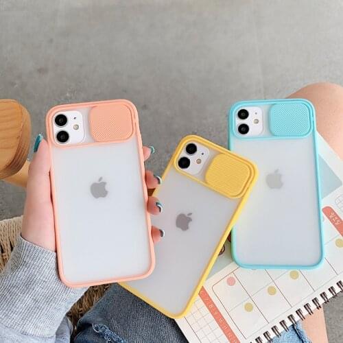 Lens Protection Clear Matte Phone Case For iPhone 11 12 Pro Max Mini X Xs XR 7 8 Plus SE 2 2020 Candy Silicone Shockproof Cover