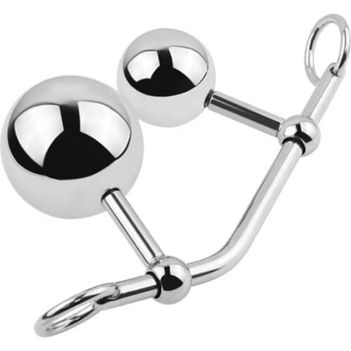 Female Anal Vagina Double Ball Plug In Steel Chastity Belts Rope Hook Sex Toy For Women Locking Chastity Belt Drop shipping