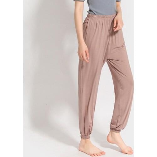 Womens Sleep Bottoms Spring Summer New Trousers Modal Comfortable High Waist Elastic Slim Home Pants Harem pants