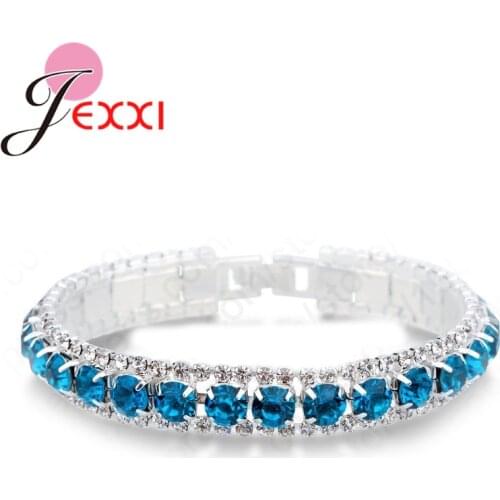 Cubic Zircon Bracelet& Bangle Bling Wristband 925 Sterling Silver Women Wedding Bridal Jewelry Fast Shipping Hot Sale