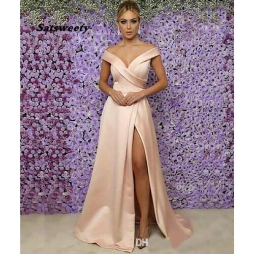 Plus Size Woman Lady Sleeveless Off-Shoulder Formal Bridesmaid Dresses Mermaid V-Neck Thigh-High Slits Girl Gown Custom Satin