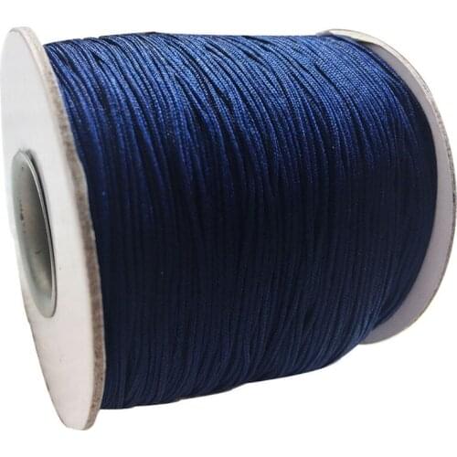 0.8mm Navy Blue Macrame Rattail Jewelry Accessories Making Beading Bracelet Nylon Cord Chinese Knot Rope 200m=1Roll