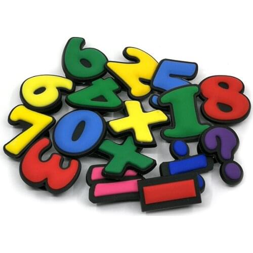 1pcs Numbers And Symbols Customize PVC Shoe Charms Flowers Shoe Accessories Decoration for clogs shoes promotional gift