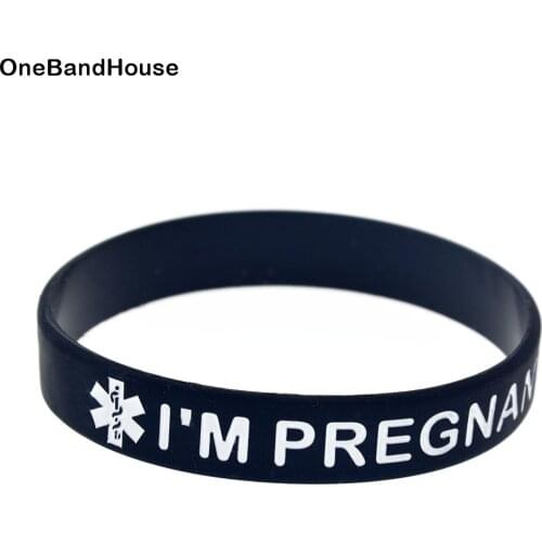 OBH 1PC I am Pregnant Silicone Wristband Emergency 4 Colors