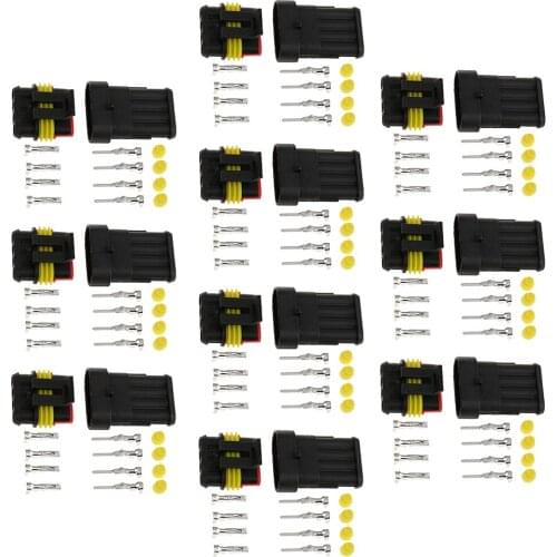 10 Kit 4Pin Way Sealed Waterproof Electrical Wire Connector Plug Terminal