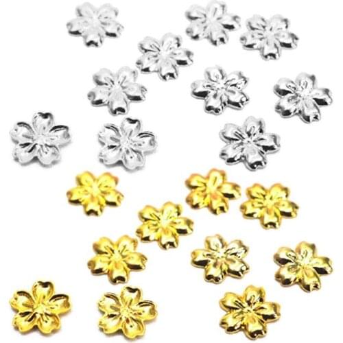 100Pcs Cherry Flower Frame UV Resin Charm Filling Bezel Setting Cabochon Fillers