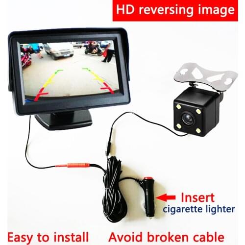 12V HD reversing image easy to install Avoid broken cable night vision Reverse display monitor camera
