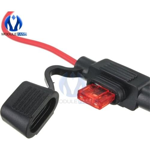 5PCS 35cm Power Socket Mini Blade Type In Line Fuse Holders With Cover 10A 0.82mm Copper Cable 18th Line DIY Waterproof
