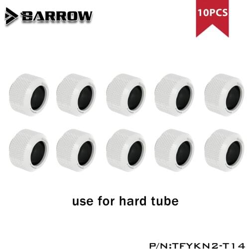 Anti-Off Tpye Hard Tube Fitting Barrow Adapter Suitable For OD14mm / OD16mm Rigid Pipe Water Cooling, 10pcs, TFYKN2-T14/16