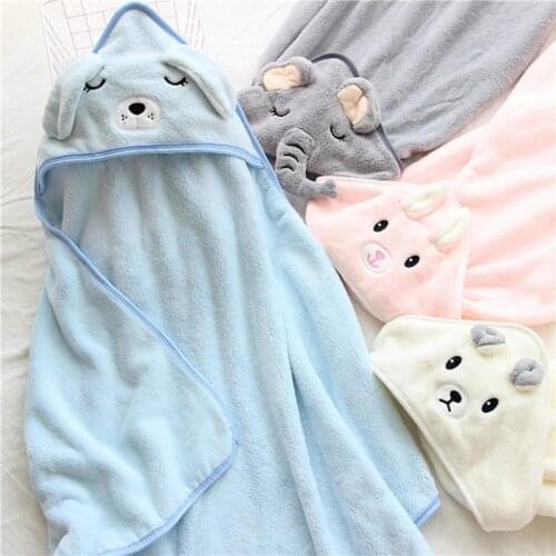 Baby Bathrobe Cute Animal Cartoon Baby Blanket Kids Hooded Bathrobe Toddler Baby Bath Towel Newborn Baby Blanket Children Towel