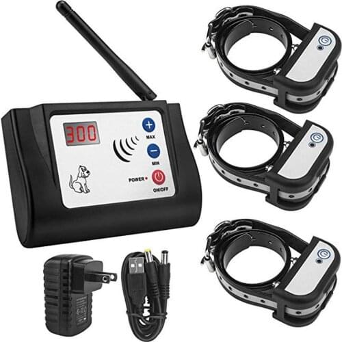 Wireless Dog Fence Effective Rechargeable Adjustable Water Resistance Radio Frequency Fence Pet Dog Training Collar For 3 dog