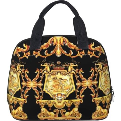 NOISYDESIGNS European Floral Pattern Lunch Bag Lady Insulated Bags Women Picnic Food Case School Cooler Warm Bento Box for Kids