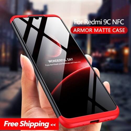 GKK for Xiaomi Redmi 9 9A 9C NFC Case Hard Matte Armor Luxury Full Protection Shockproof PC Cover Case For Redmi 9 9A 9C NFC