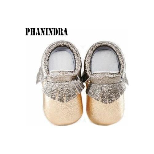 Genuine leather baby moccasins fashion baby girl shoes First Walkers shine Baby Shoes