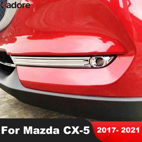 For Mazda CX5 CX-5 KF 2017 2018 2019 2020 Chrome Front Fog Light Lamp Cover Trim Foglight Molding Garnish Eyebrow Eyelid Styling