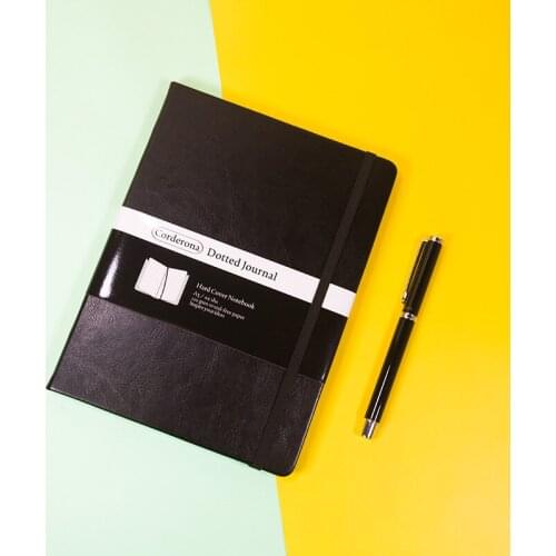 A5 Bullet Dotted Journal Simple Leatherette Hardcover 100gsm Notebook Elastic Band Travel Diary