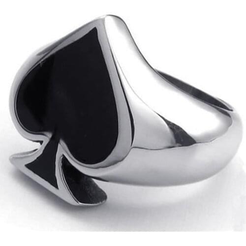FDLK Men Women Fashion Polished Zinc Alloy Poker Couple Rings Lovers Gifts Punk Jewellery