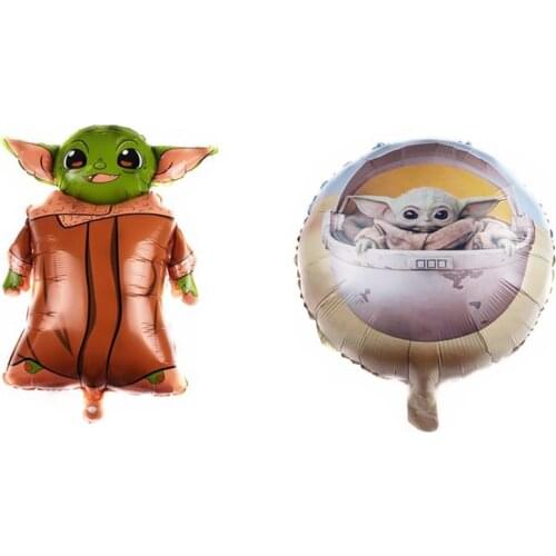 Disney Star Wars Baby Yoda Foil Balloons Decoration Supplies Paper Plates Cup Napkin Tableware Tablecloth Childrens Gifts