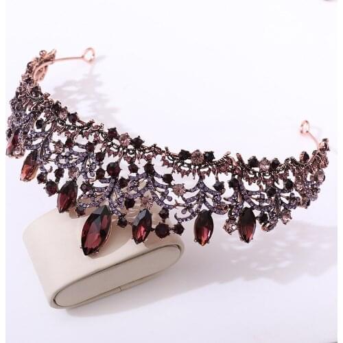 Inlaid Crown Headwear For Women Rhinestones Retro Headdress Luxury Tiaras Wedding Bridal Birthday Jewelry Hair Accessories